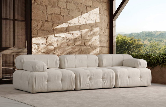 Atelier Del Sofa Doblo Sofá de 3 Plazas Cream Bouclette